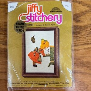 Jiffy Stitchery 'Cookin' Embroidery Kit - Yellow & Orange Jiffy Stitchery